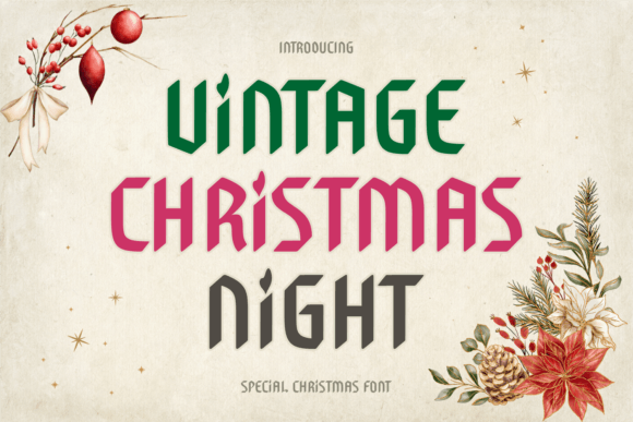 Vintage Christmas Night: A Nostalgic Display Font for Holiday Campaigns